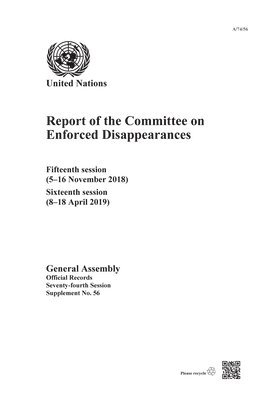 bokomslag Report of the Committee on the Enforced Disappearances