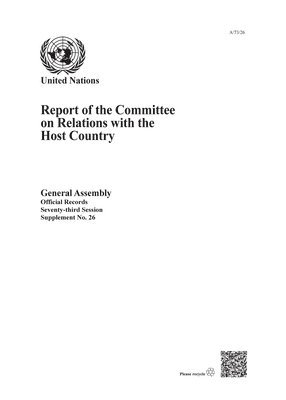 United Nations Office of Legal Affairs, United Nations Publications - Report of the Committee on Relations with the Host Country, Häftad