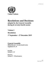 bokomslag Resolutions and decisions adopted by the General Assembly during its seventy-fourth session