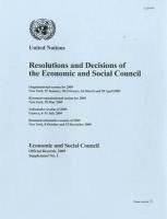 Resolutions and Decisions of the Economic and Social Council