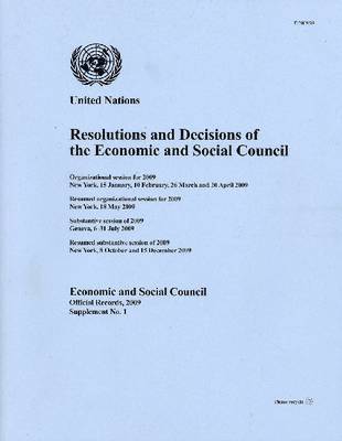United Nations - Resolutions and Decisions of the Economic and Social Council, Häftad