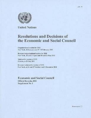 bokomslag Resolutions and decisions of the Economic and Social Council