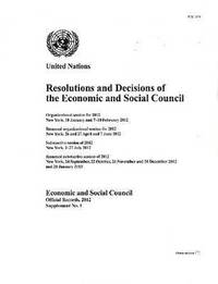 bokomslag Resolutions and decisions of the Economic and Social Council