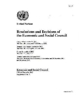 bokomslag Resolutions and decisions of the Economic and Social Council