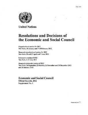 Resolutions and decisions of the Economic and Social Council 1