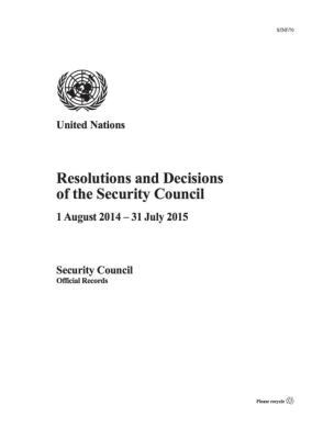 United Nations Department for General Assembly and Conference Management, United Nations Publications - Resolutions and Decisions of the Security Council 2014-2015, Häftad