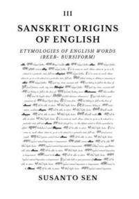 bokomslag Sanskrit Origins of English: Etymologies of English Words (Beeb- bursiform)