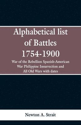 Alphabetical list of Battles 1754-1900 1