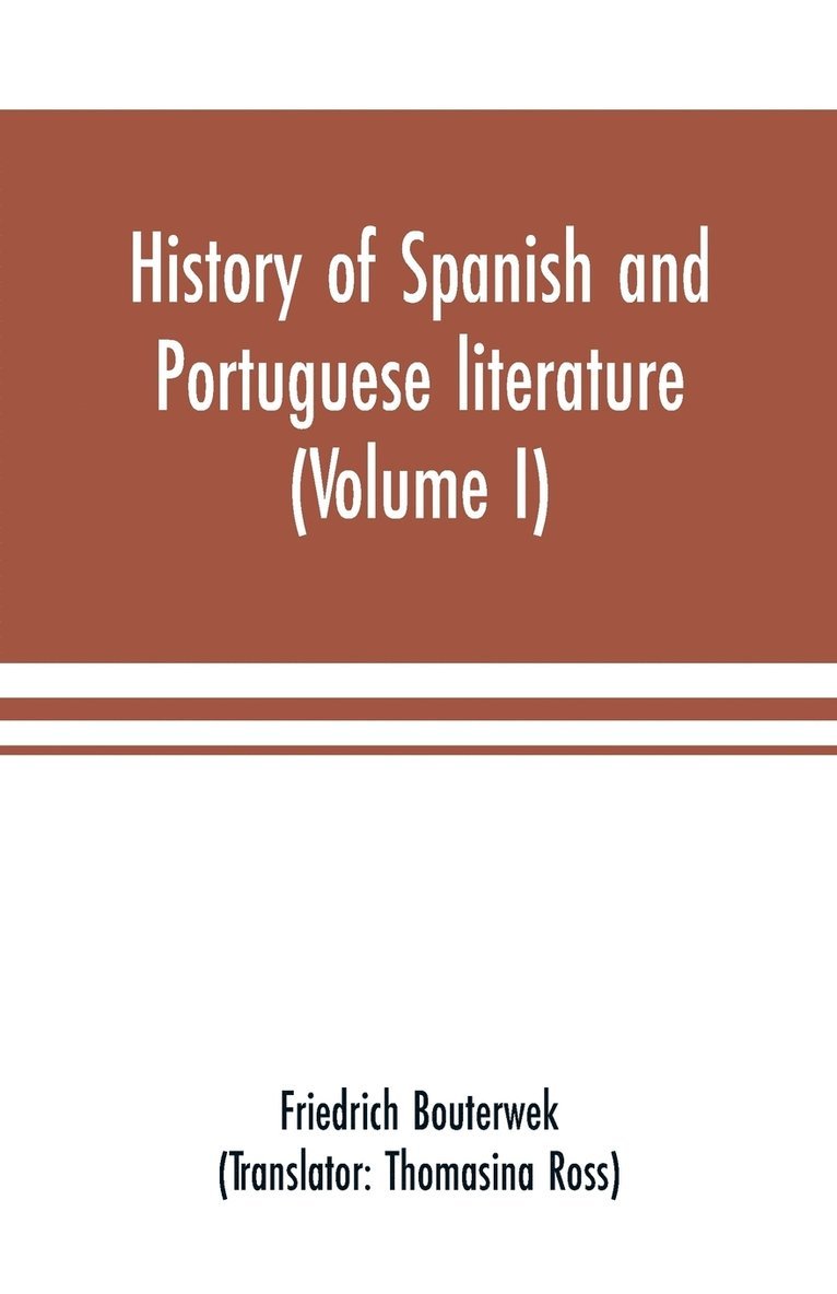 History of Spanish and Portuguese literature (Volume I) 1