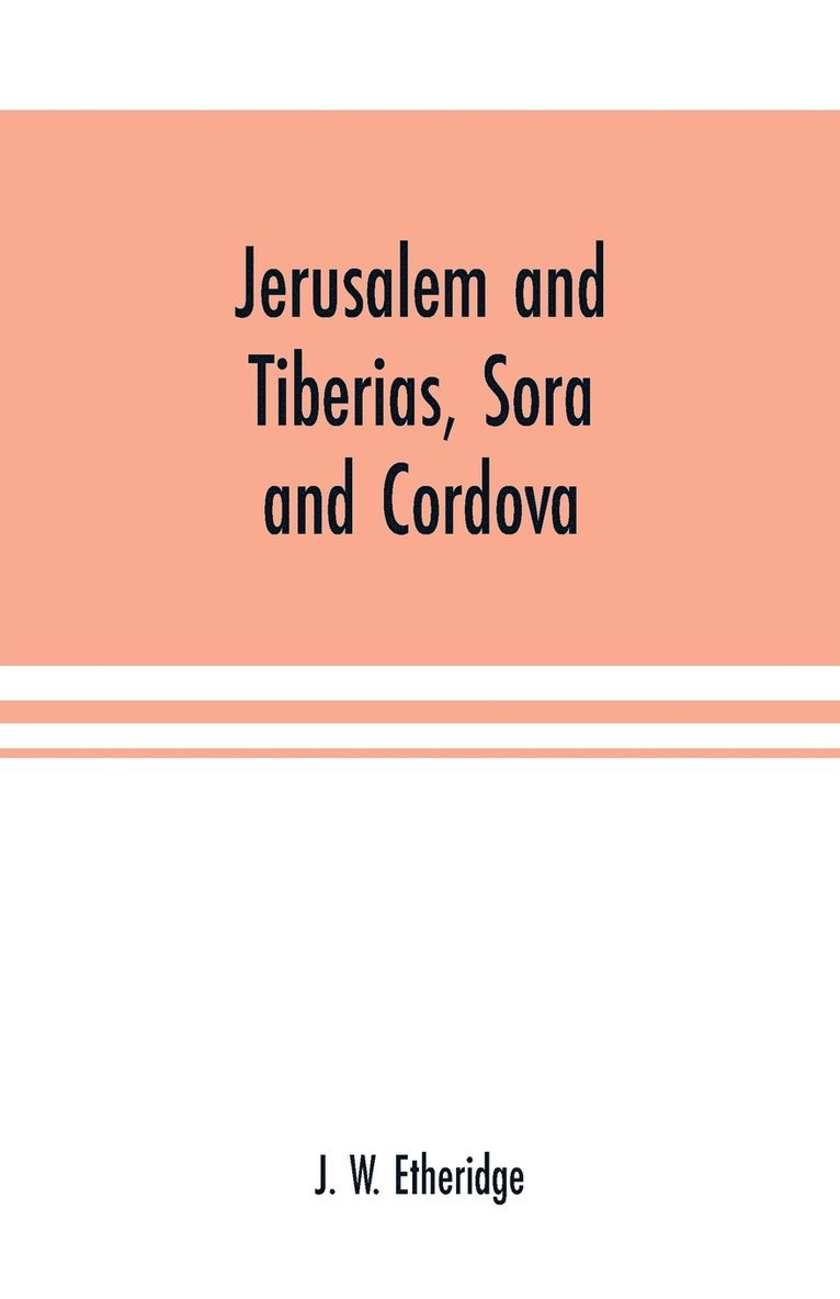 Jerusalem and Tiberias, Sora and Cordova 1