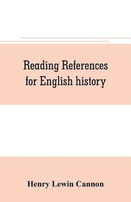 bokomslag Reading references for English history