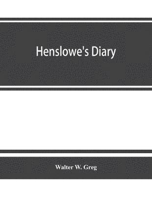 bokomslag Henslowe's diary