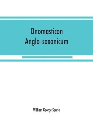 bokomslag Onomasticon anglo-saxonicum