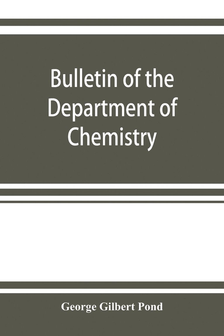 Bulletin of the Department of Chemistry 1