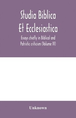 Studia Biblica Et Ecclesiastica 1