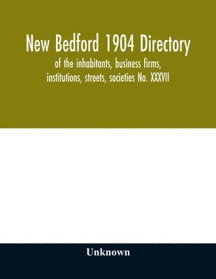 bokomslag New Bedford 1904 directory