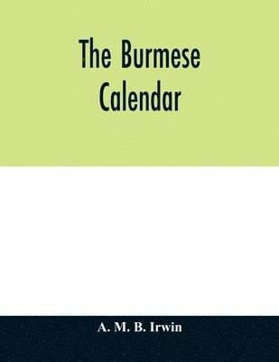 bokomslag Burmese calendar