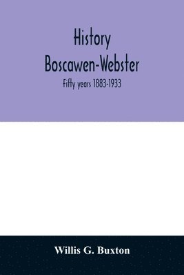 bokomslag History Boscawen-Webster