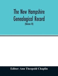 bokomslag New Hampshire genealogical record