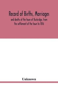 bokomslag Record of births, marriages, and deaths of the town of Sturbridge, from the settlement of the town to 1816