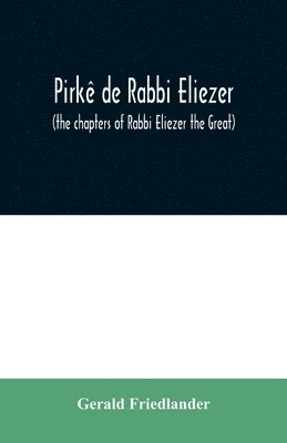 bokomslag Pirkê de Rabbi Eliezer