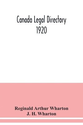 bokomslag Canada legal directory 1920