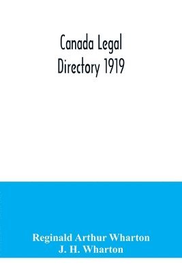 bokomslag Canada legal directory 1919