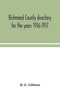 bokomslag Richmond County directory for the years 1916-1917