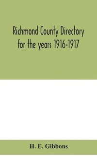 bokomslag Richmond County directory for the years 1916-1917