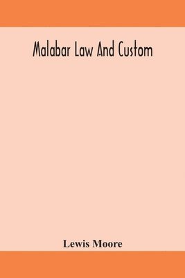 bokomslag Malabar law and custom