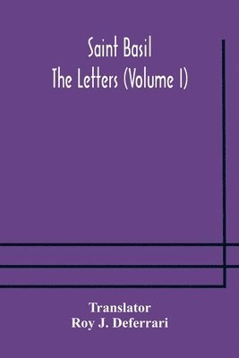 Saint Basil The Letters (Volume I), Häftad