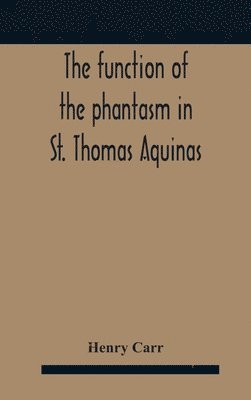 bokomslag The Function Of The Phantasm In St. Thomas Aquinas