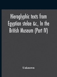 bokomslag Hieroglyphic Texts From Egyptian Stelae &C., In The British Museum (Part Iv)
