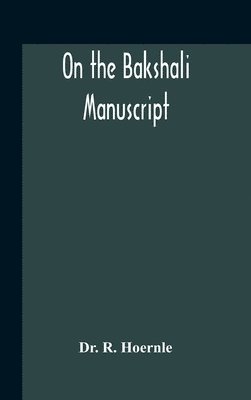 bokomslag On The Bakshali Manuscript