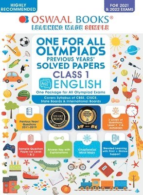 Oswaal Editorial Board, ,Oswaal Editorial Board - One for All Olympiad Previous Years Solved Papers, Class-1 English Book (for 2021-22 Exam), Häftad