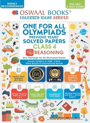 bokomslag One for All Olympiad Previous Years' Solved Papers, Class-4 Reasoning Book (For 2022 Exam)