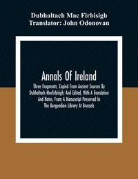 bokomslag Annals Of Ireland. Three Fragments, Copied From Ancient Sources By Dubhaltach Macfirbisigh; And Edited, With A Translation And Notes, From A Manuscript Preserved In The Burgundian Library At Brussels