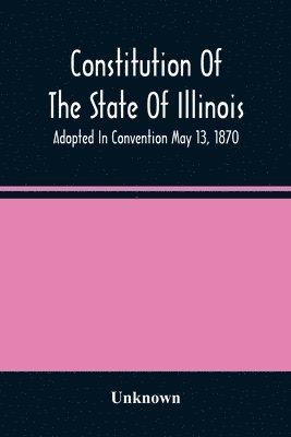 bokomslag Constitution Of The State Of Illinois