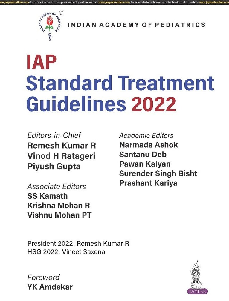 Remesh Kumar R, Vinod H Ratageri, Piyush Gupta - IAP Standard Treatment Guidelines 2022, Häftad