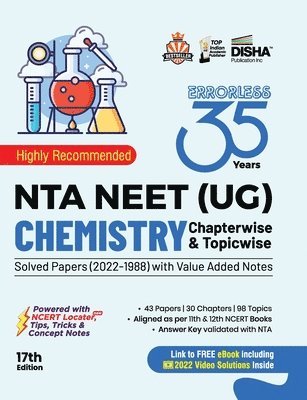 35 Years Nta Neet (Ug) Chemistry Chapterwise & Topicwise Solved Papers with Value Added Notes (2022 - 1988) 1