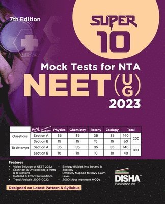 bokomslag Super 10 Mock Tests for New Pattern Nta Neet (Ug) 20237th Edition | Physics, Chemistry, Biologypcb | Optional   Questions | 5 Statement MCQS | Mock Tests | 100% Solutions | Improve Your Speed, Strike