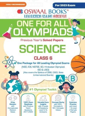 Oswaal One For All Olympiad Previous Years' Solved Papers, Class-6 Science Book (For 2023 Exam) 1