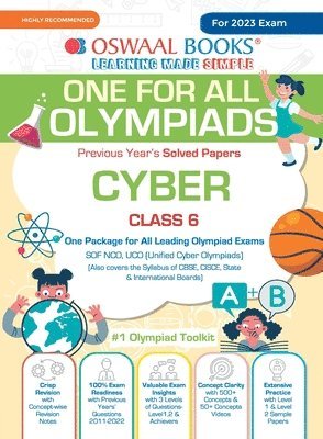 bokomslag Oswaal One For All Olympiad Previous Years' Solved Papers, Class-6 Cyber Book (For 2023 Exam)