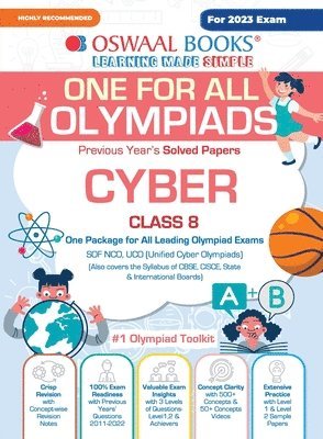 bokomslag Oswaal One For All Olympiad Previous Years' Solved Papers, Class-8 Cyber Book (For 2023 Exam)