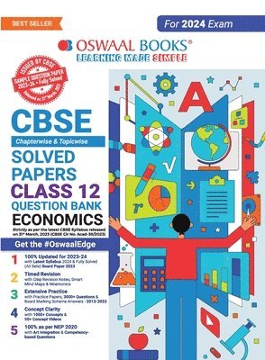 bokomslag Oswaal Cbse Chapterwise Solved Papers 2023-2014 Economics Class 12th