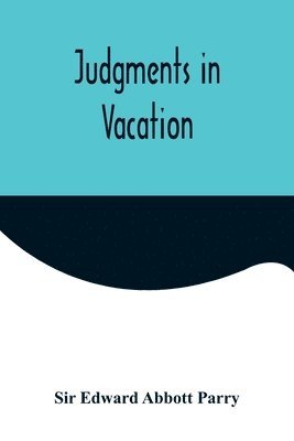 bokomslag Judgments in Vacation