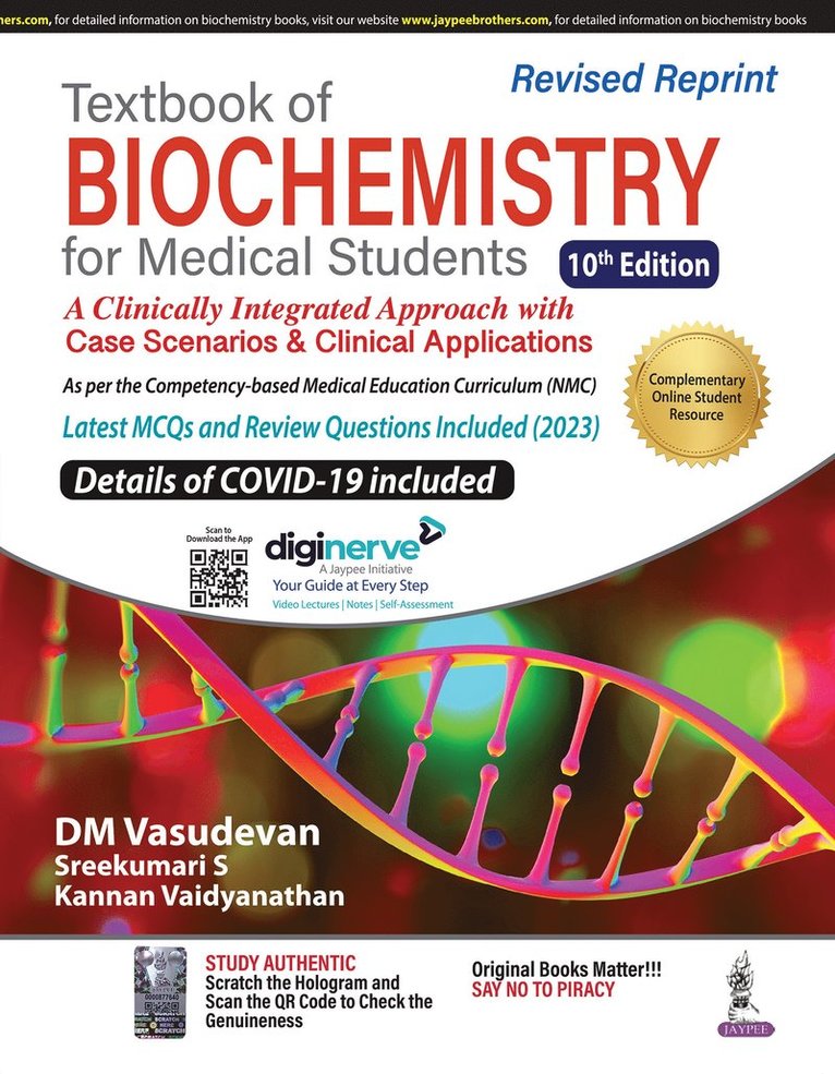 DM Vasudevan, Sreekumari S, Kannan Vaidyanathan - Textbook of Biochemistry for Medical Students, Häftad