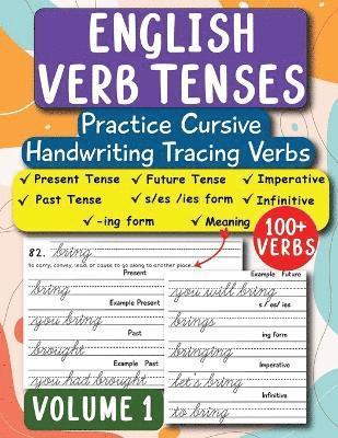 bokomslag English Verb Tenses: Trace Cursive Verbs English Grammar Workbook (ESL & Homeschooling Workbook)