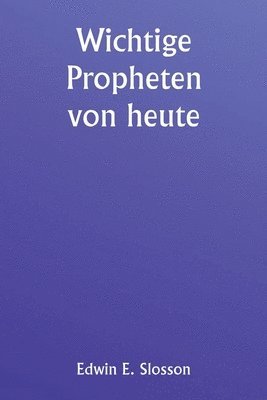 bokomslag Wichtige Propheten von heute