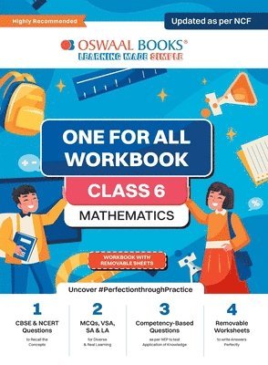 bokomslag Oswaal NCERT & CBSE One For All Workbook Mathematics Class 6 Updated As Per NCF MCQ's VSA SA LA For Latest Exam